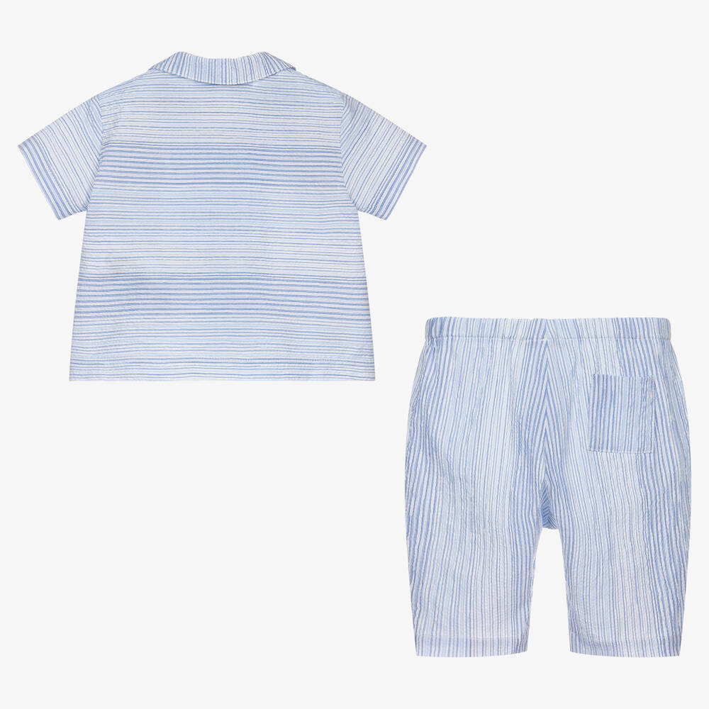 Emporio Armani-Голубая рубашка и брюки в полоску | Childrensalon Outlet