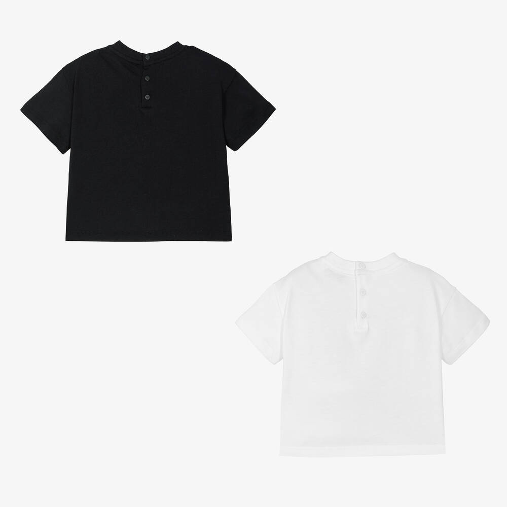 Emporio Armani-Baby Boys Blue & White Cotton T-Shirts (2 Pack) | Childrensalon Outlet