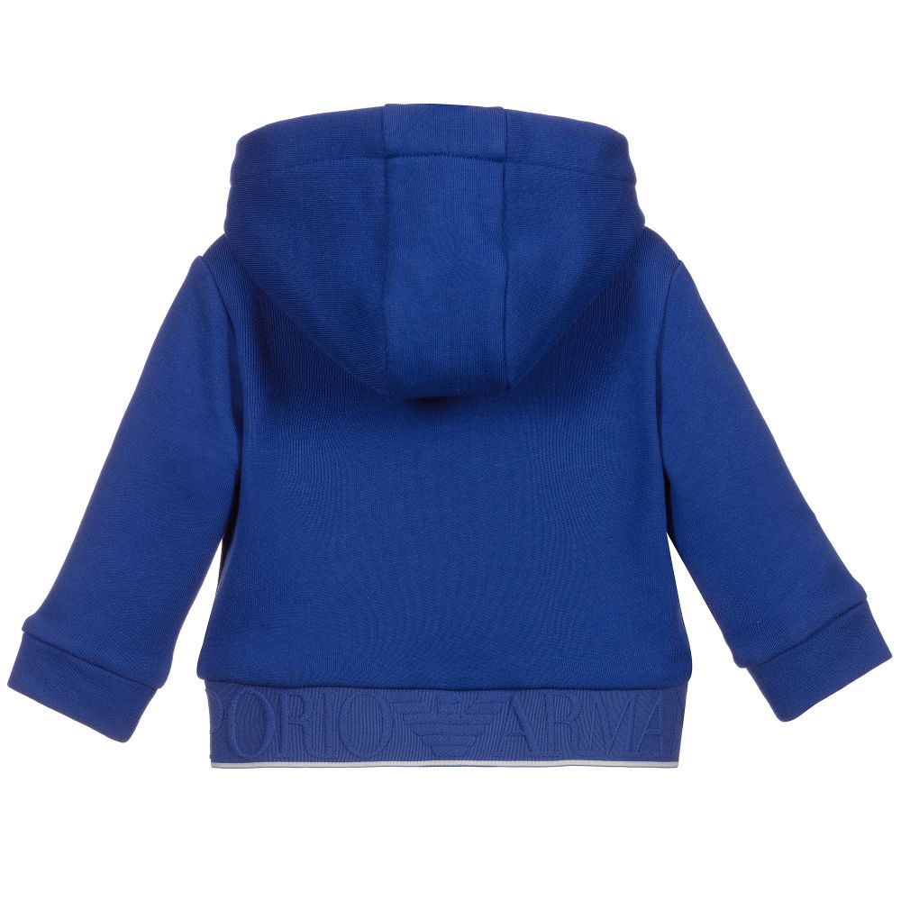 Emporio Armani-Baby Boys Blue Zip-Up Top | Childrensalon Outlet