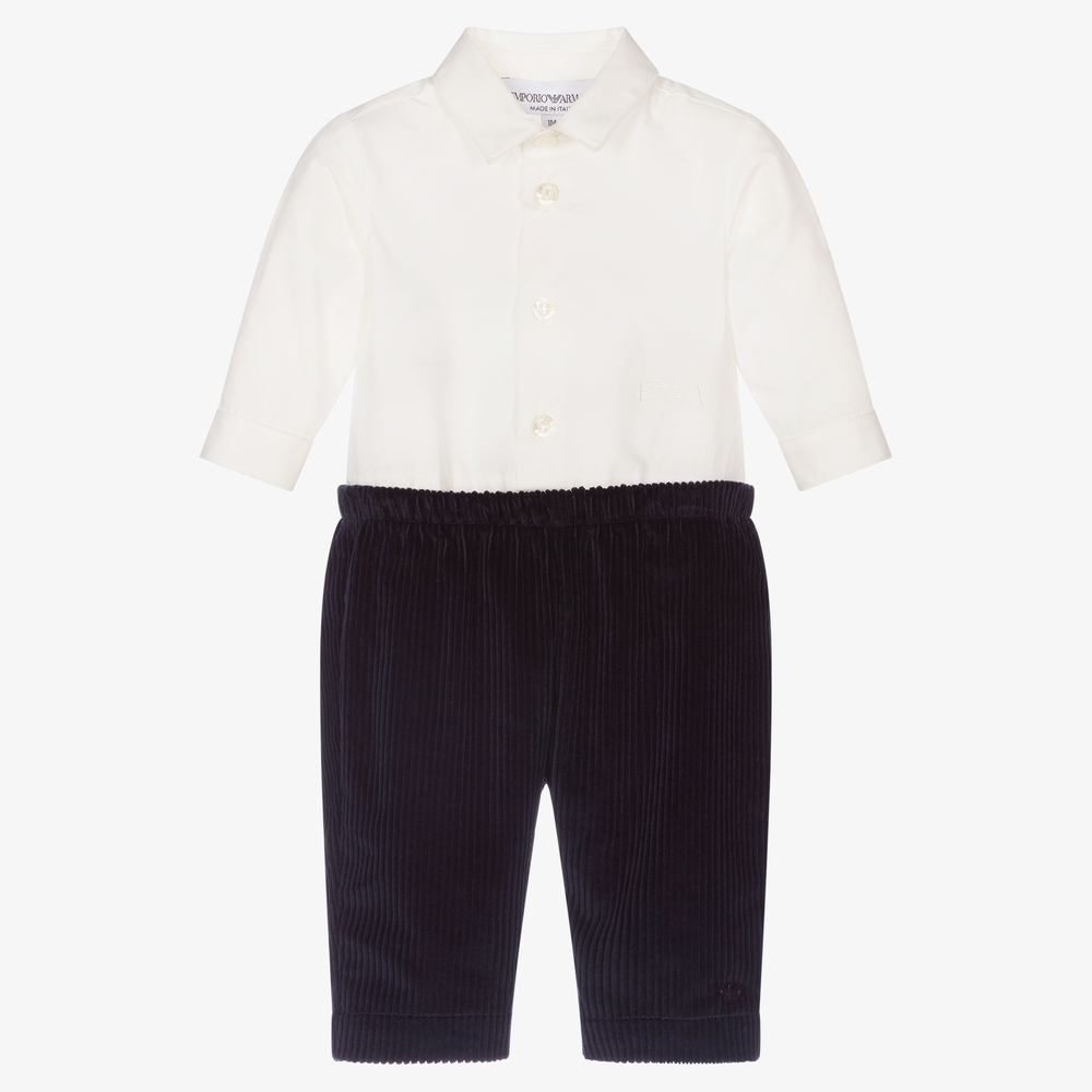 Emporio Armani-Baby Boys Corduroy Trouser Set | Childrensalon Outlet