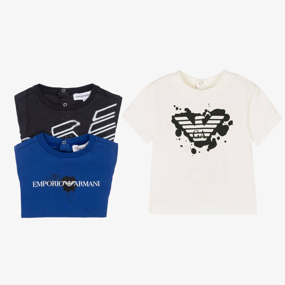 Emporio Armani - T-shirts en coton bébé garçon (x3) | Childrensalon