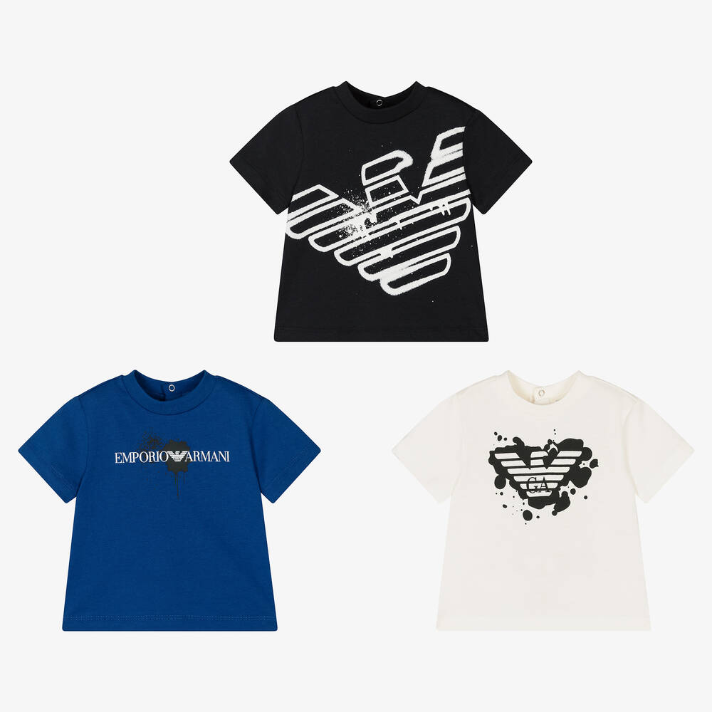 Emporio Armani Baby Boys Cotton T Shirts 3 Pack