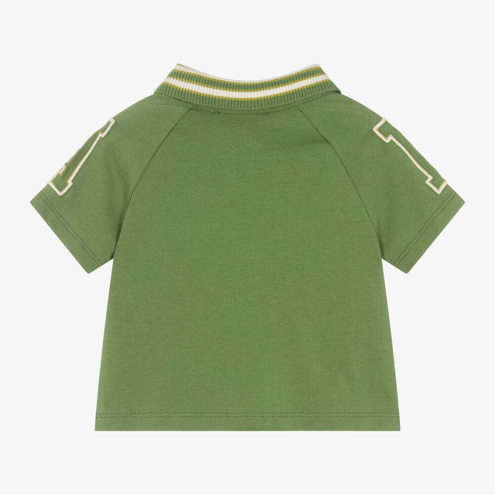 Emporio Armani-Baby Boys Green Cotton EA Polo Shirt | Childrensalon Outlet