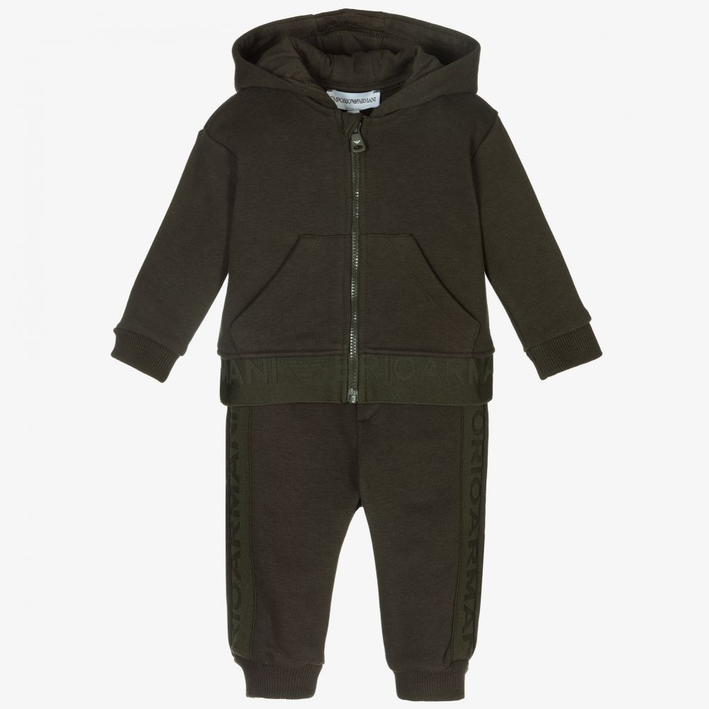 Emporio Armani - Grüner Trainingsanzug für Babys (J) | Childrensalon