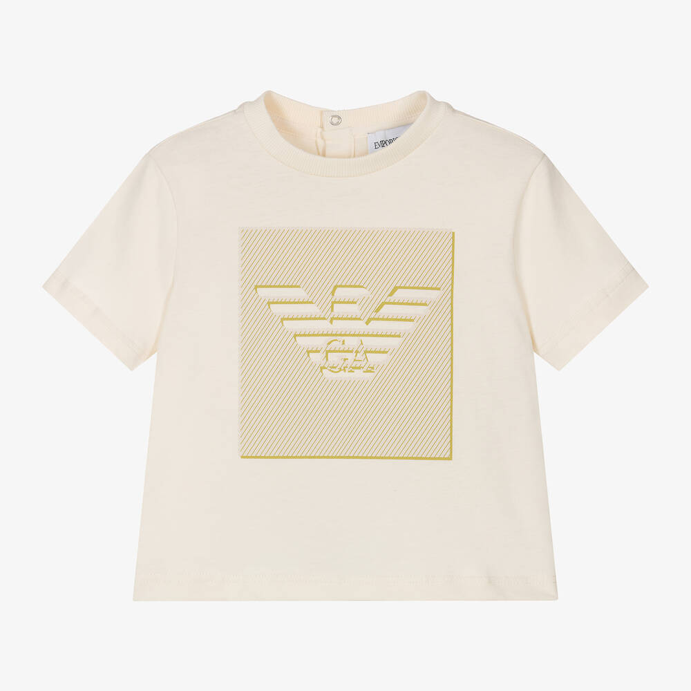 Baby Boys Ivory Cotton Eagle T Shirt