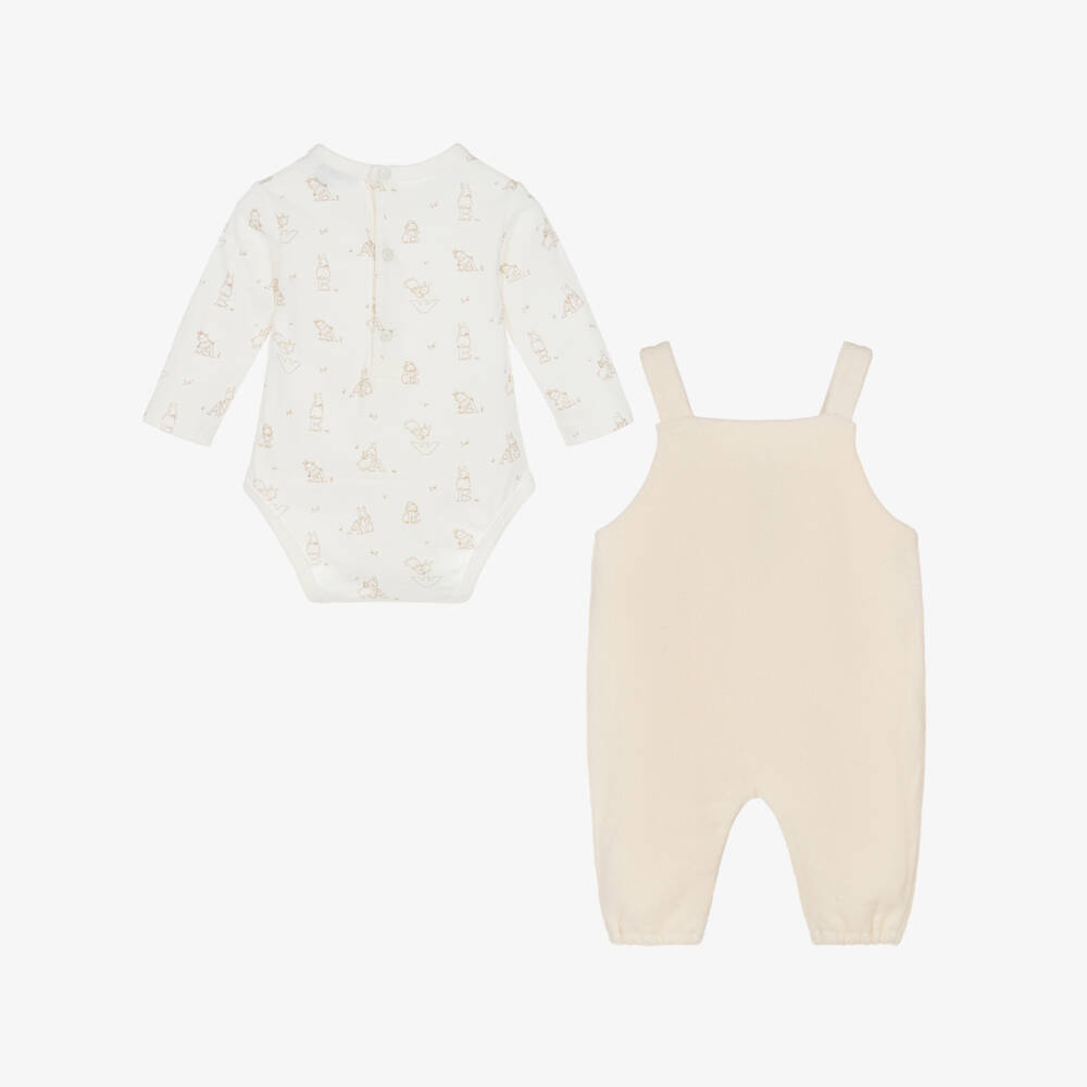 Emporio Armani-Baby Boys Ivory Cotton & Fleece Babysuit Set | Childrensalon Outlet