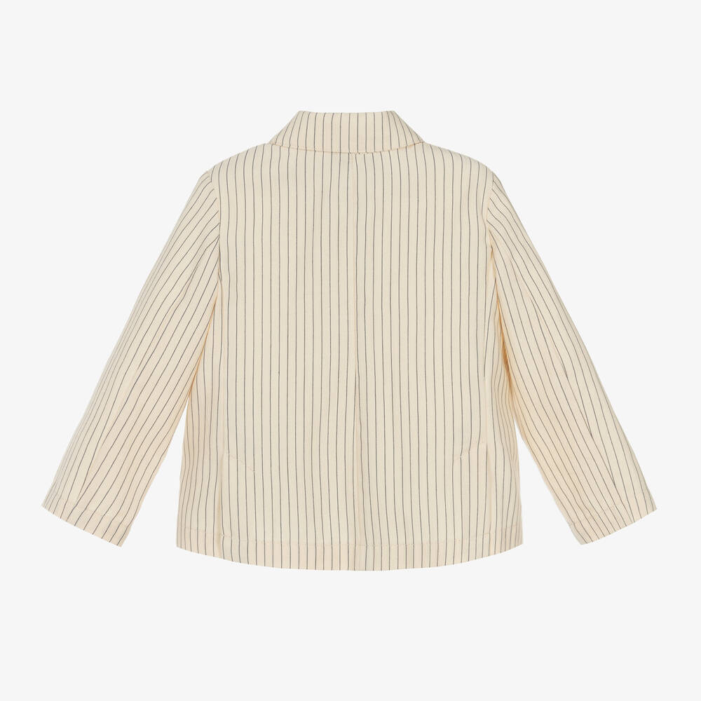 Emporio Armani-Baby Boys Ivory Cotton & Linen Blazer | Childrensalon Outlet