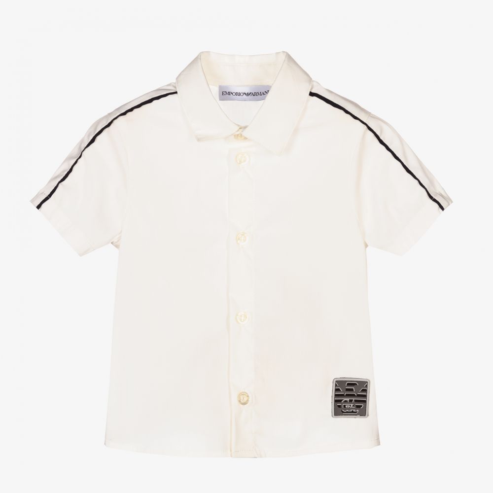 Emporio Armani - Chemise ivoire en coton Bébé garçon | Childrensalon