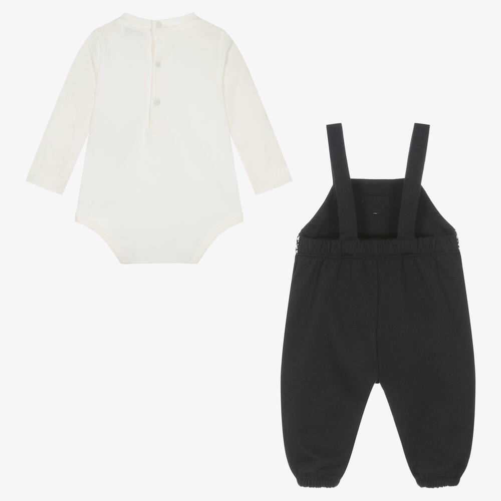 Emporio Armani-Baby Boys Navy Blue Cotton Dungaree Set | Childrensalon Outlet
