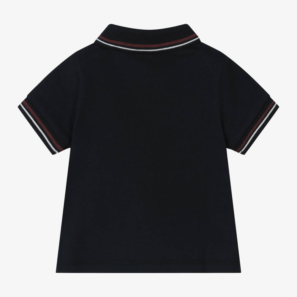 Emporio Armani-Baby Boys Navy Blue Cotton Polo Shirt | Childrensalon Outlet