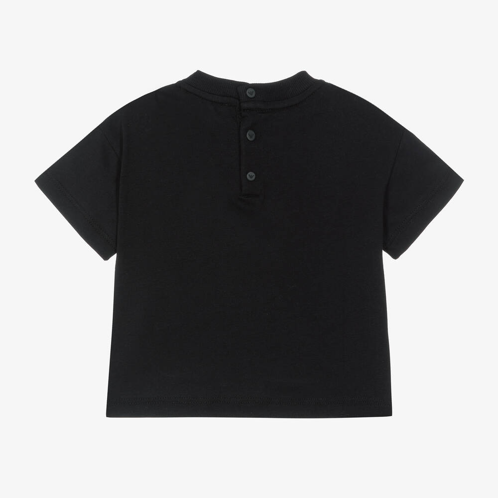Emporio Armani-تيشيرت أطفال ولادي قطن لون كحلي | Childrensalon Outlet