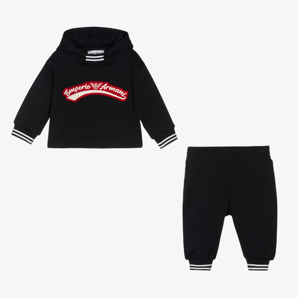Emporio Armani Baby Boys Navy Blue Cotton Tracksuit