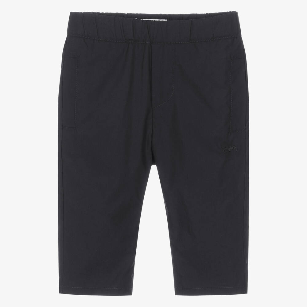 Emporio Armani-Baby Boys Navy Blue Cotton Trousers | Childrensalon Outlet
