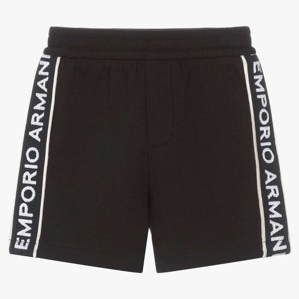 Emporio Armani - Baby Boys Navy Blue Jersey Logo Shorts | Childrensalon