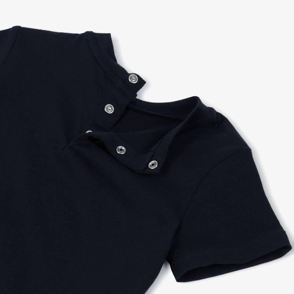 Emporio Armani-Футболка из синего хлопка с логотипом для мальчиков | Childrensalon Outlet