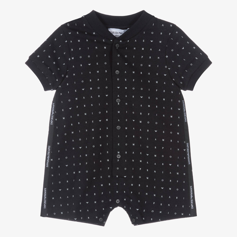 Emporio Armani - Baby Boys Navy Blue Logo Shortie | Childrensalon