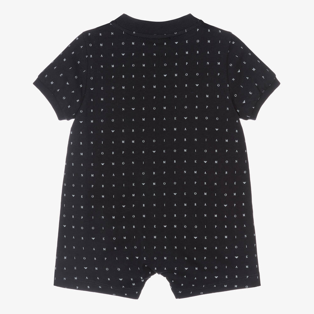 Emporio Armani-Baby Boys Navy Blue Logo Shortie | Childrensalon Outlet
