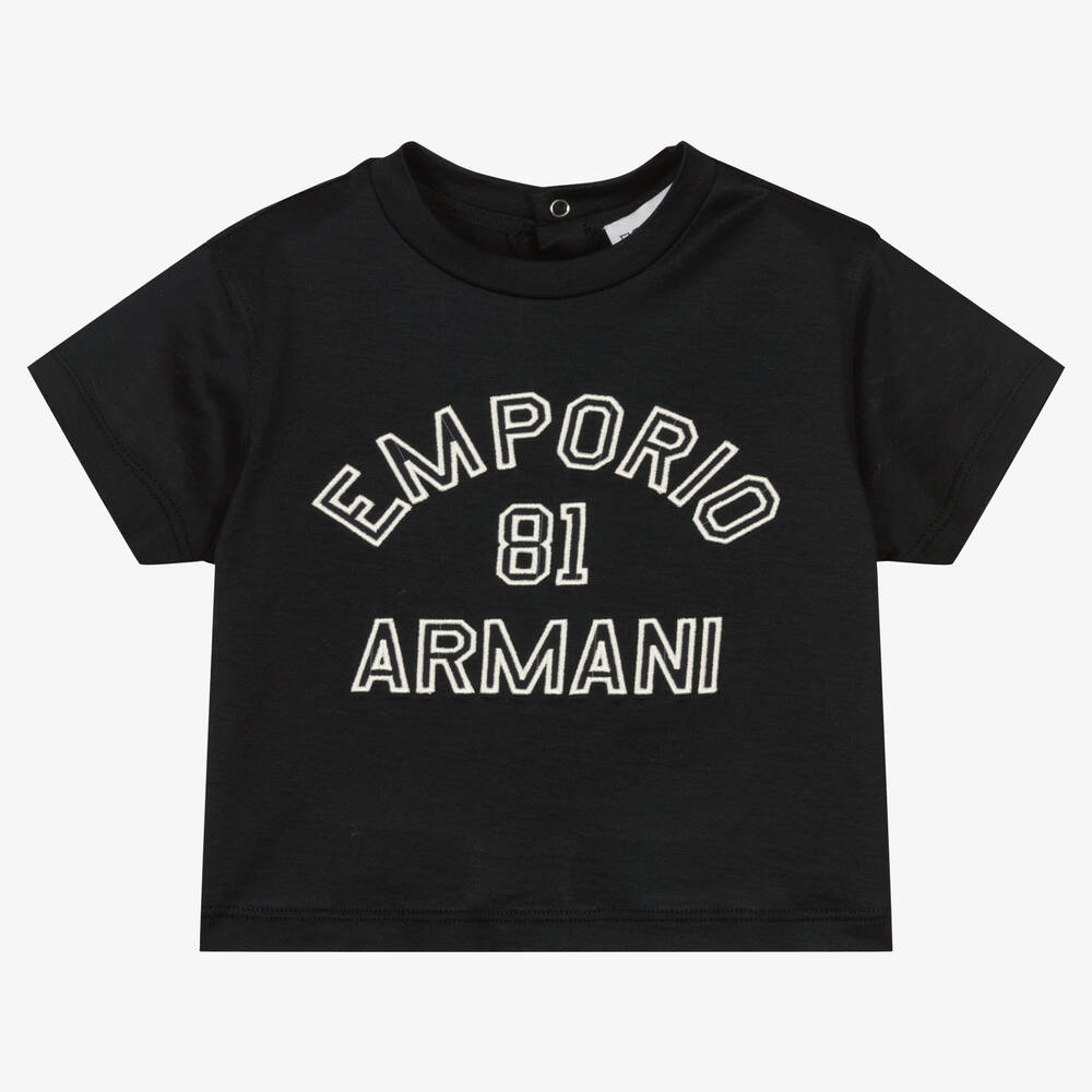 Emporio Armani - تيشيرت أطفال ولادي ليوسيل جيرسي لون كحلي | Childrensalon