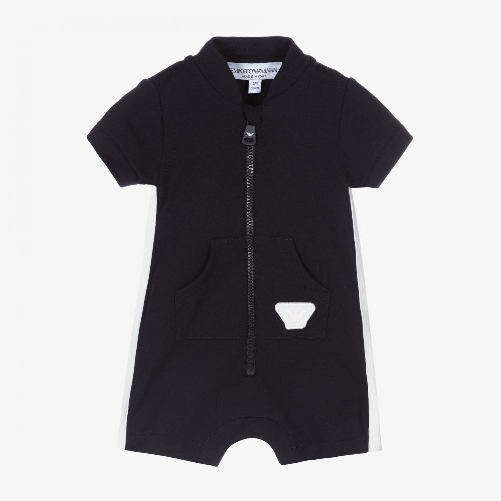 Emporio Armani - Barboteuse bleu marine Bébé | Childrensalon