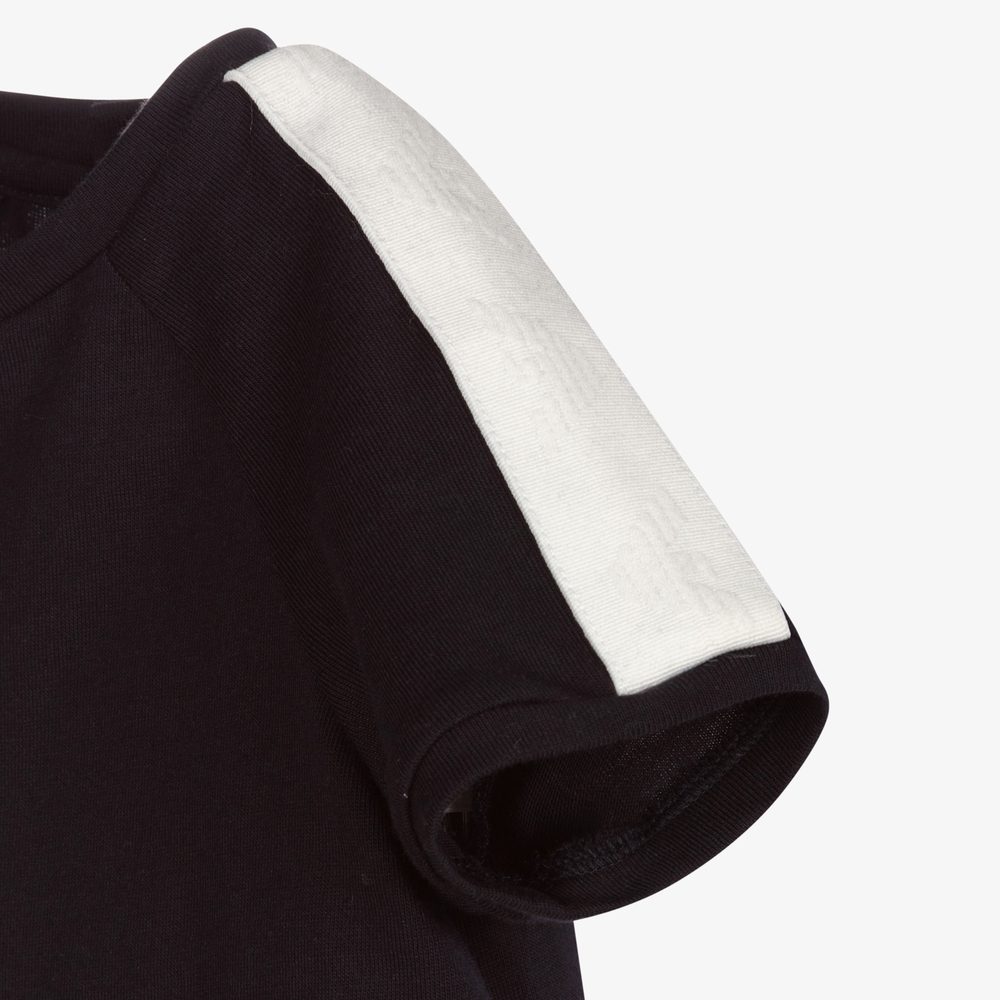 إEmporio Armani-طقم شورت قطن لون كحلي للمواليد | Childrensalon Outlet