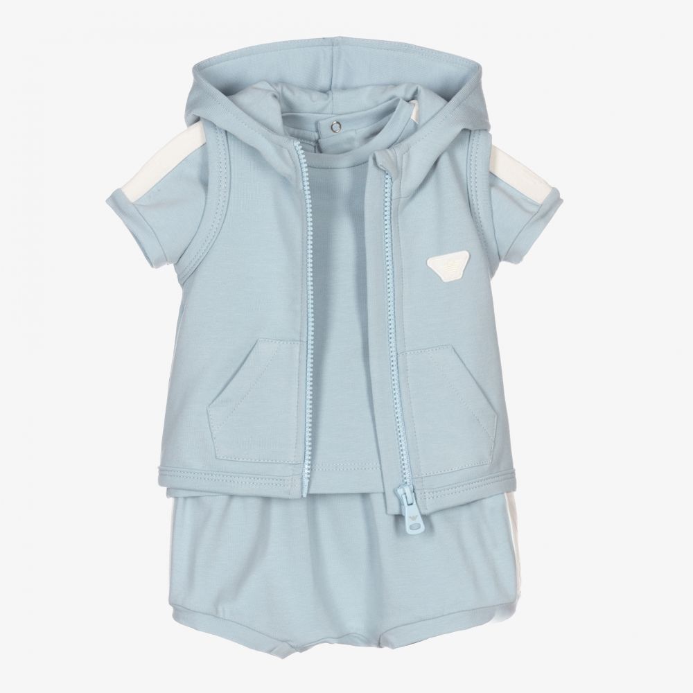 Emporio Armani - Голубой комплект с шортами для малышей | Childrensalon