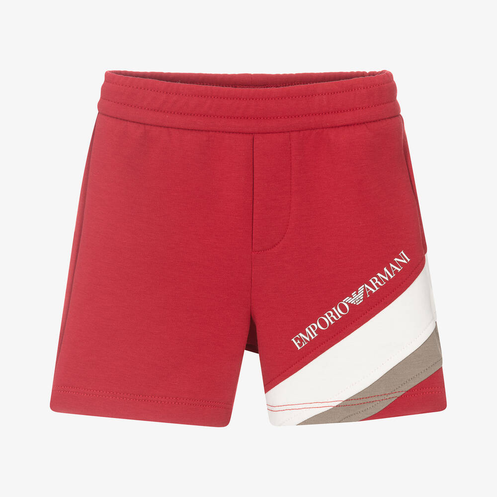 Emporio Armani - Short rouge en jersey de coton bébé | Childrensalon