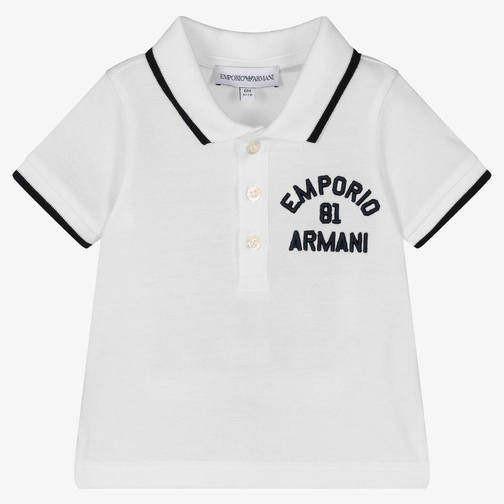 Emporio Armani - Белая хлопковая рубашка поло
