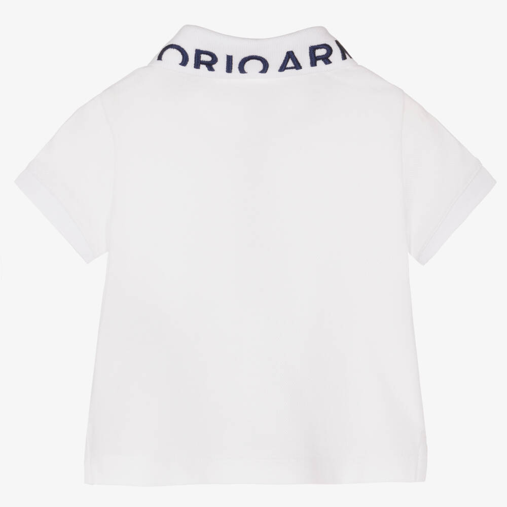 Emporio Armani-Белая хлопковая рубашка поло | Childrensalon Outlet