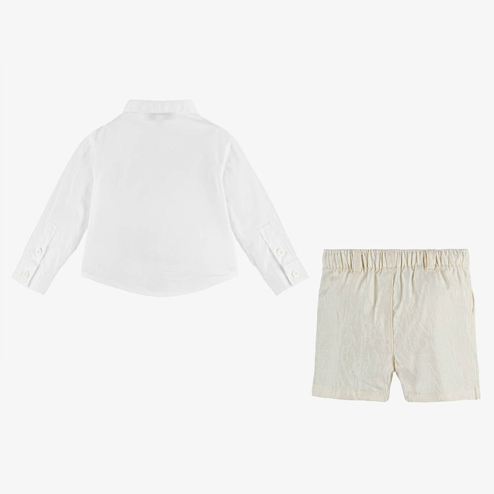 Infant boy white shorts shop