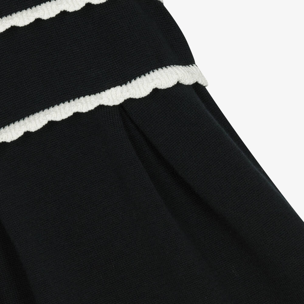 Emporio Armani-Baby Girls Blue Cotton Knit Dress | Childrensalon Outlet
