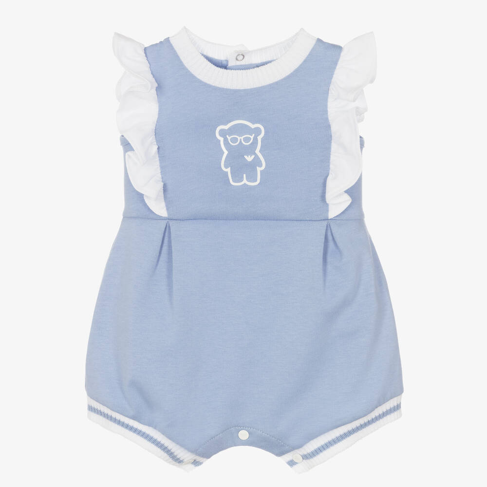 Emporio Armani - Barboteuse bleue en coton | Childrensalon