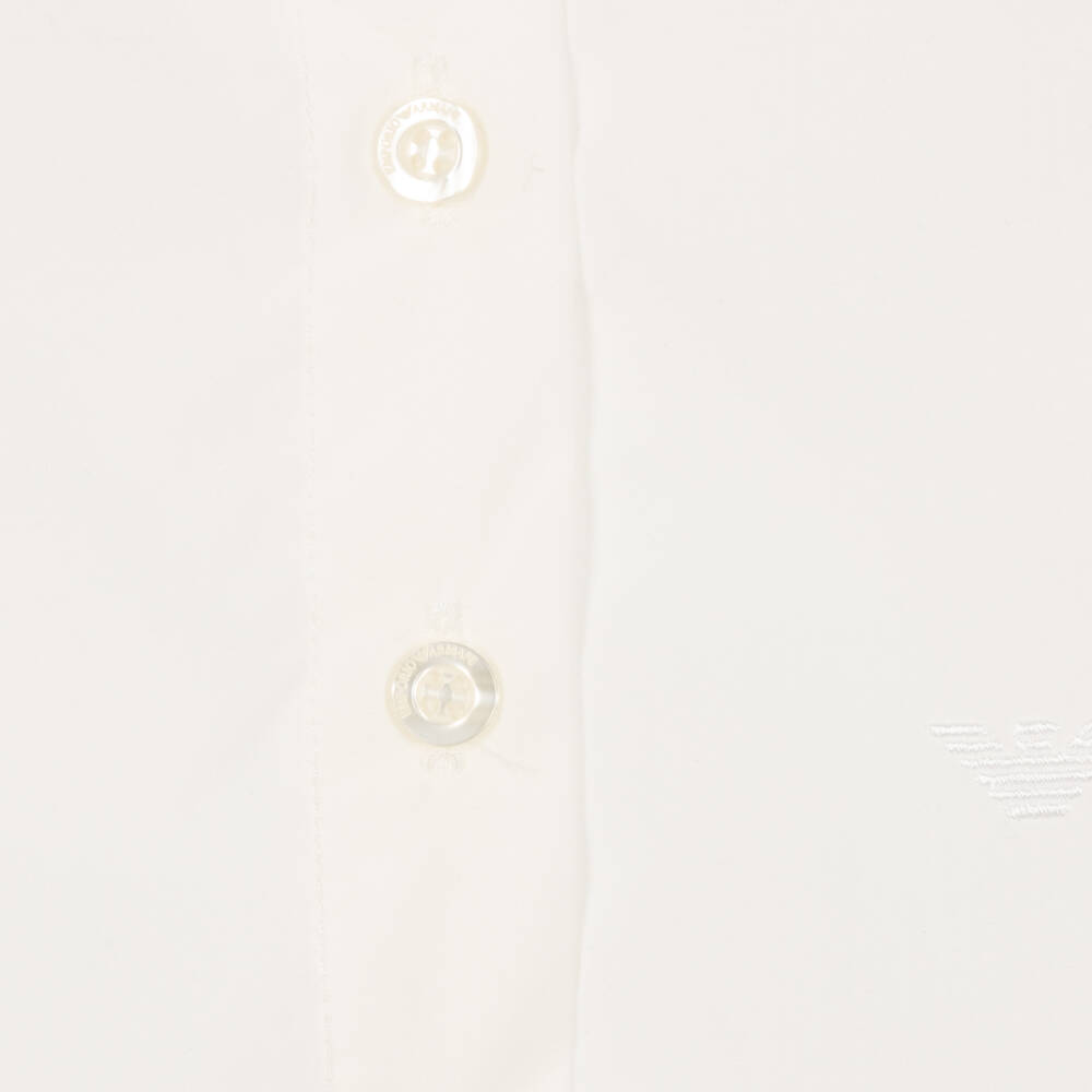 Emporio Armani-Baby Girls Ivory Cotton Blouse | Childrensalon Outlet