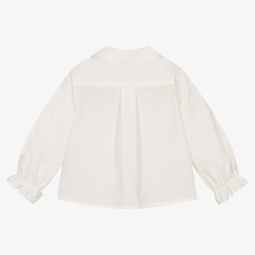 Emporio Armani-Baby Girls Ivory Cotton Blouse | Childrensalon Outlet