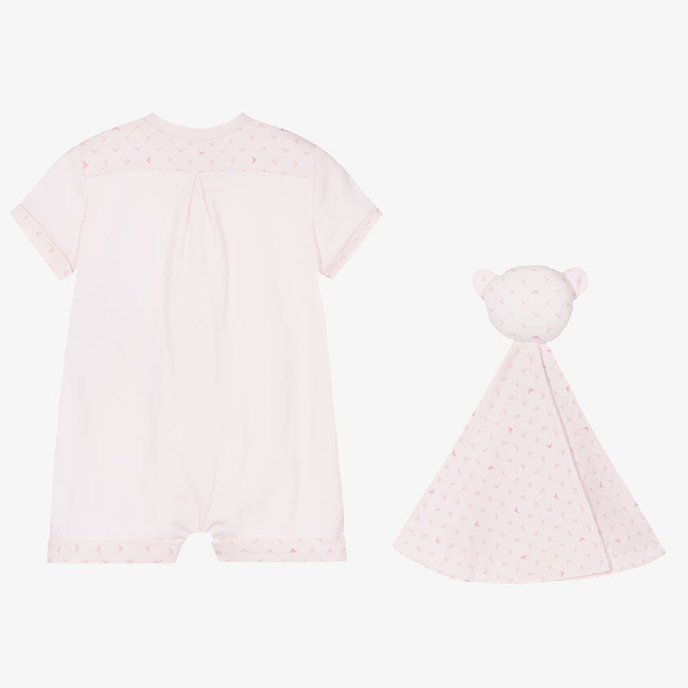 Emporio Armani-Baby Girls Pale Pink Shortie Set | Childrensalon Outlet
