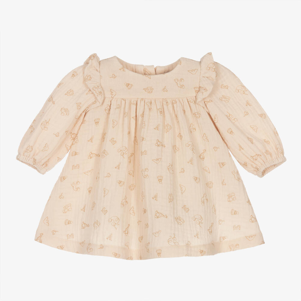 Emporio Armani - Baby Girls Pink Cotton Dress | Childrensalon