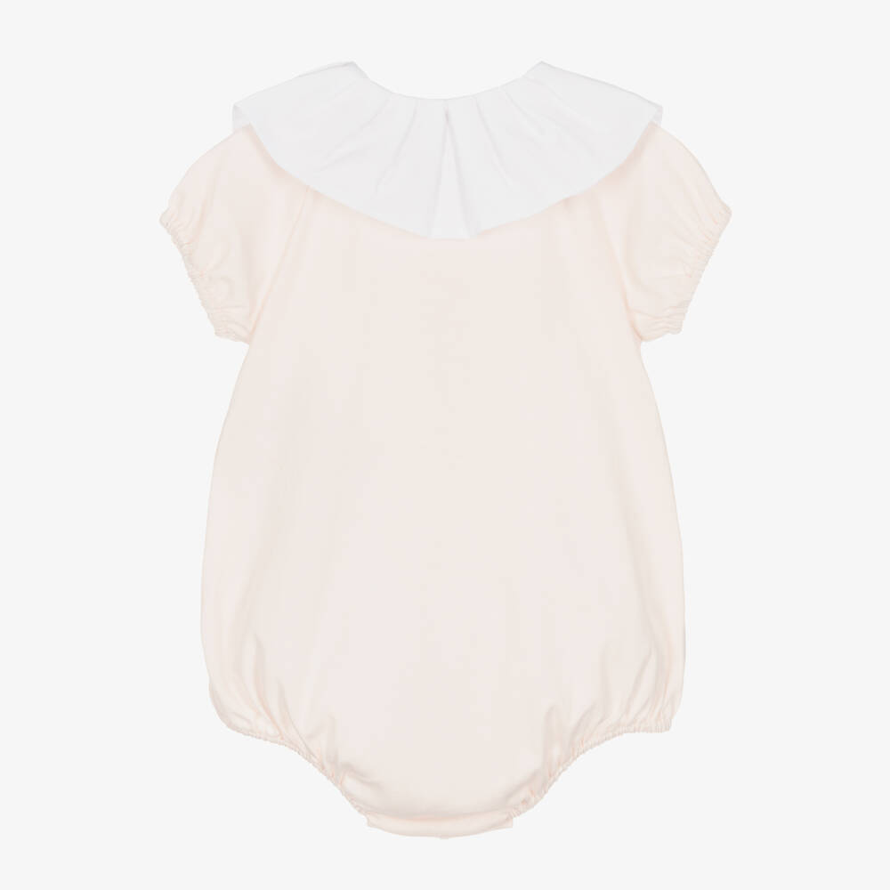 Emporio Armani Baby Girls Pink Cotton Logo Shortie Childrensalon Outlet