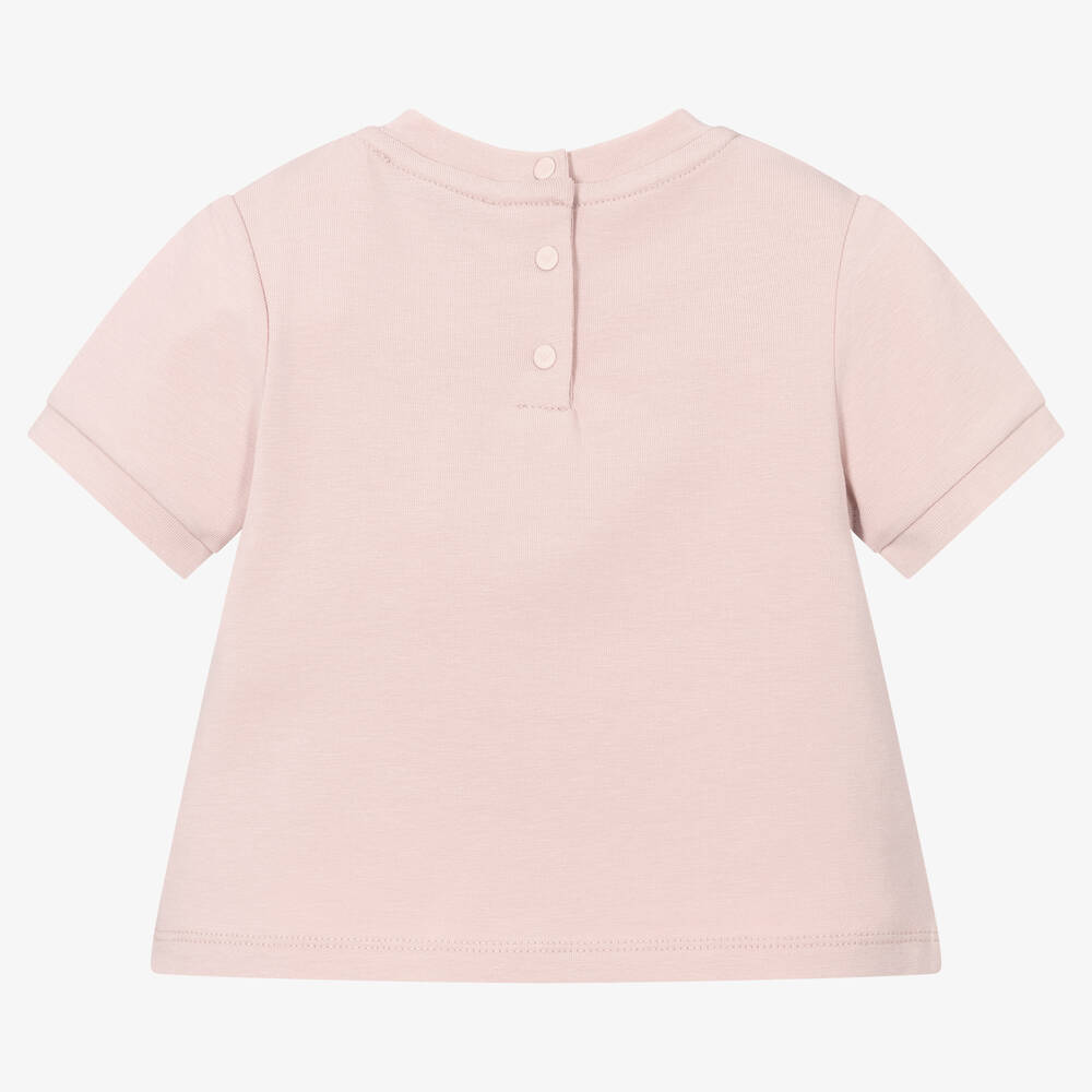 Emporio Armani - Baby Girls Pink Cotton T-Shirt