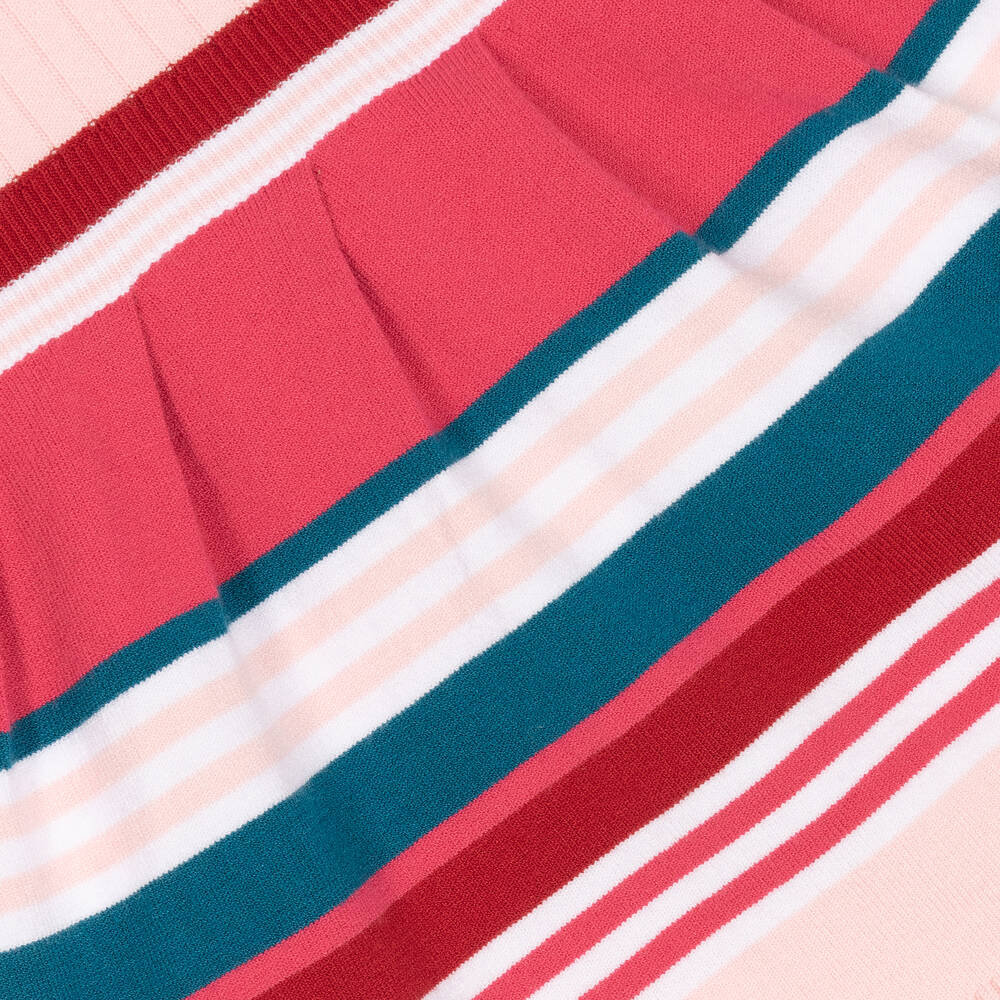 Emporio Armani-Baby Girls Pink Striped Knitted Dress | Childrensalon Outlet