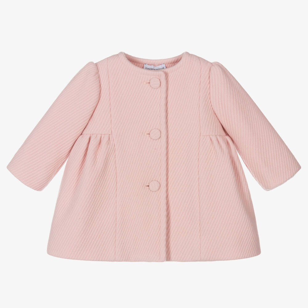 Emporio Armani - Rosa Wollmantel für Babys (M) | Childrensalon