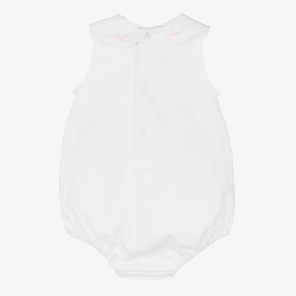 Emporio Armani-Белый хлопковый песочник | Childrensalon Outlet