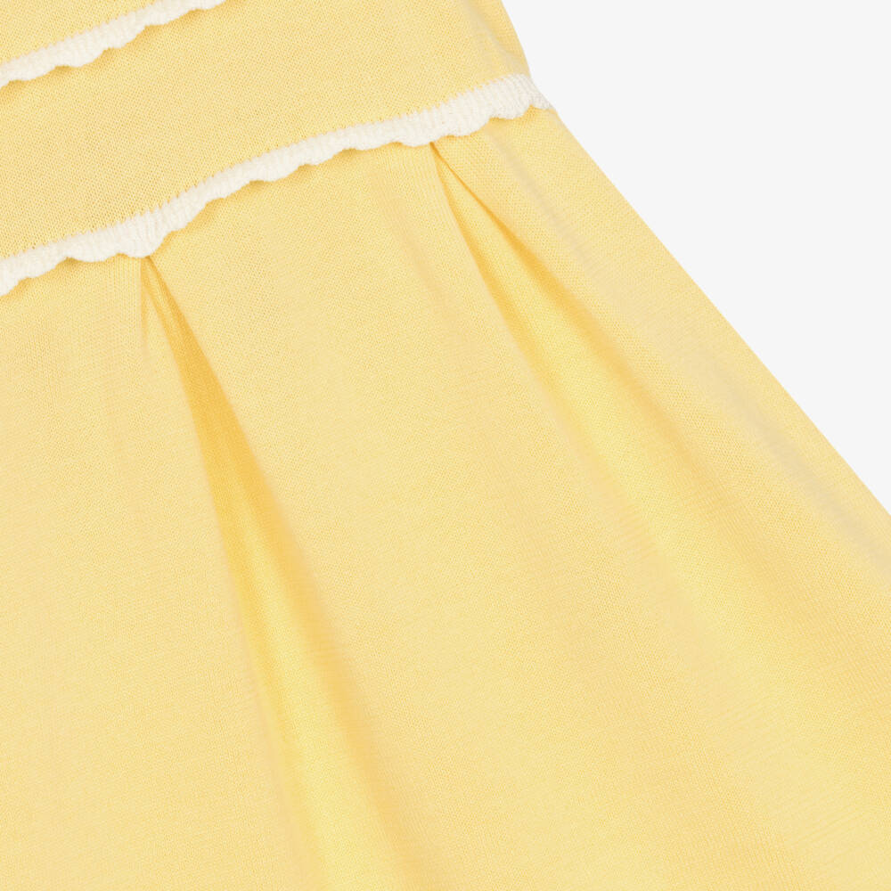 Emporio Armani-Baby Girls Yellow Cotton Knit Dress | Childrensalon Outlet