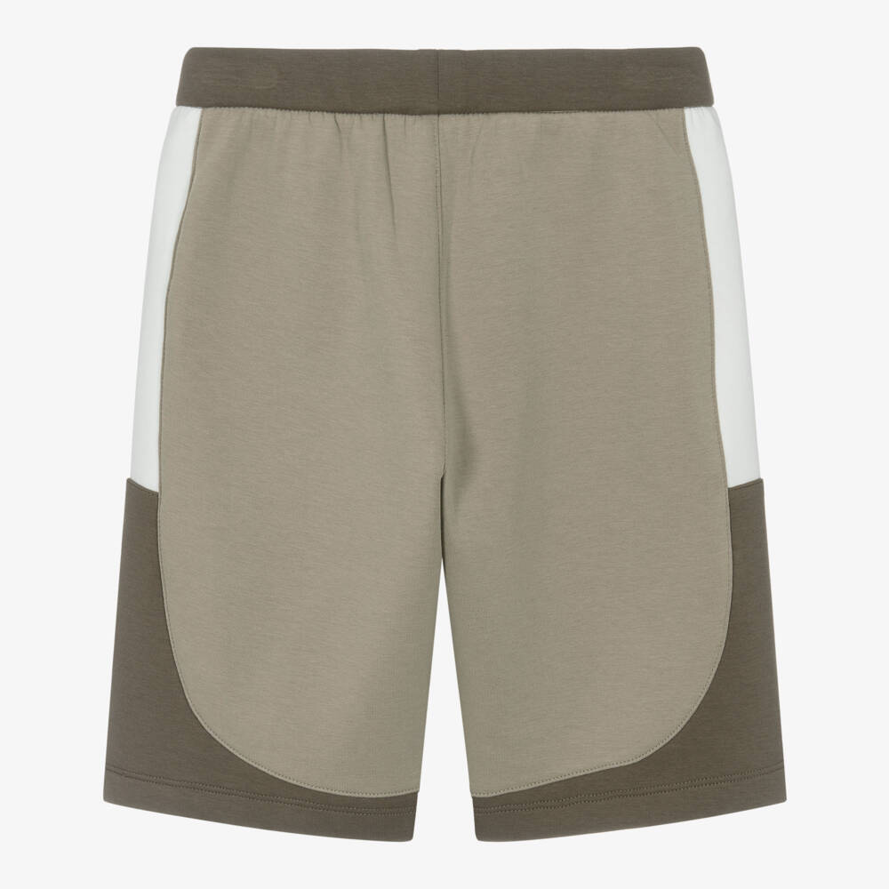 Emporio Armani-Beige Boys Colorblock Soft Shorts | Childrensalon Outlet