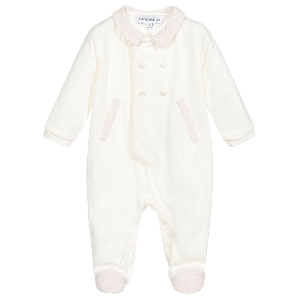 Emporio Armani - Grenouillère beige en coton | Childrensalon