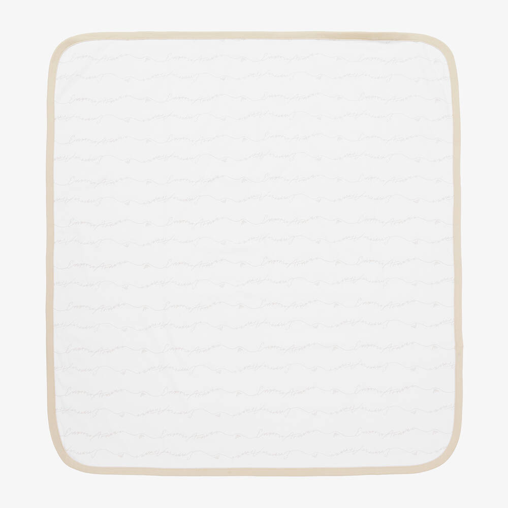Emporio Armani-Beige Cotton Blanket (78cm) | Childrensalon Outlet