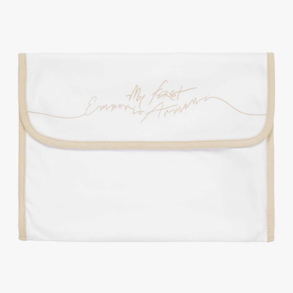 Emporio Armani Beige Cotton Blanket 78cm Childrensalon Outlet