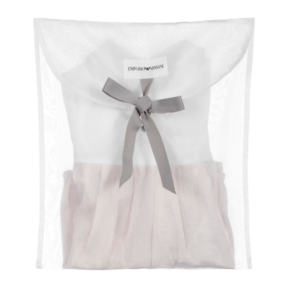 Emporio Armani-تبّان أطفال ولادي قطن لون بيج وأبيض | Childrensalon Outlet