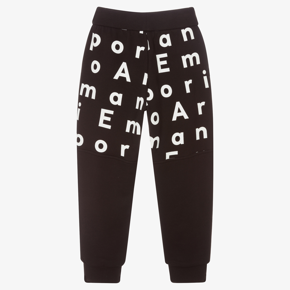 Black armani joggers hot sale