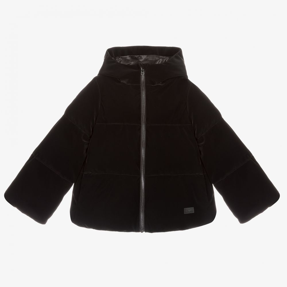 Emporio Armani - Schwarze Steppjacke mit Kapuze | Childrensalon