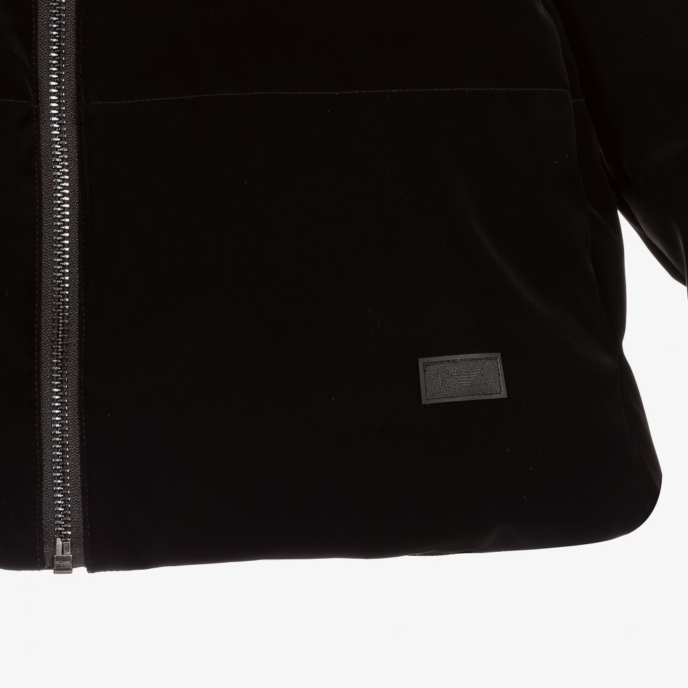 Emporio Armani - Chaqueta negra de algodón con cremallera para niño |  Childrensalon
