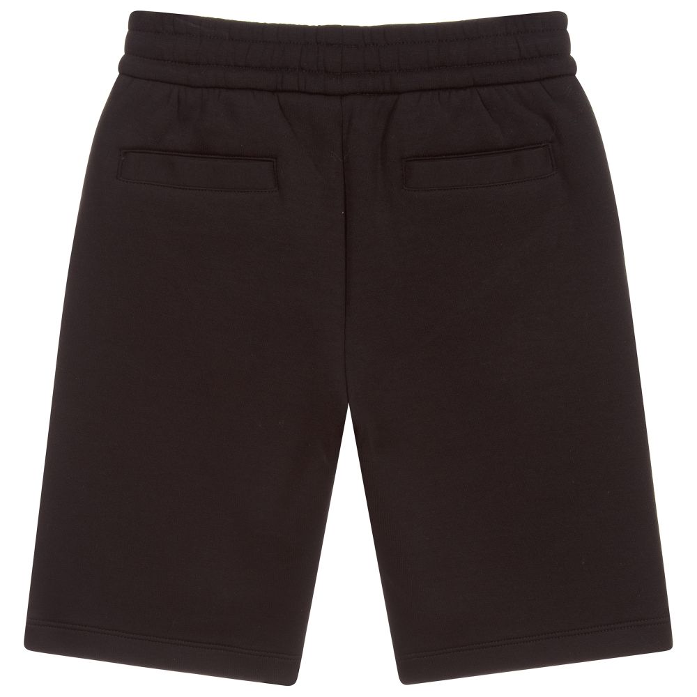 Emporio Armani-Black Jersey Logo Shorts | Childrensalon Outlet